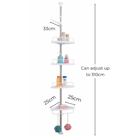 4 Tier Bathroom Multi Corner Shelf Rack