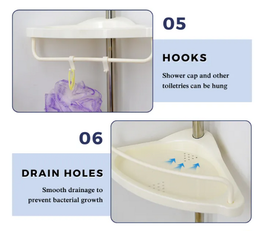 4 Tier Bathroom Multi Corner Shelf Rack