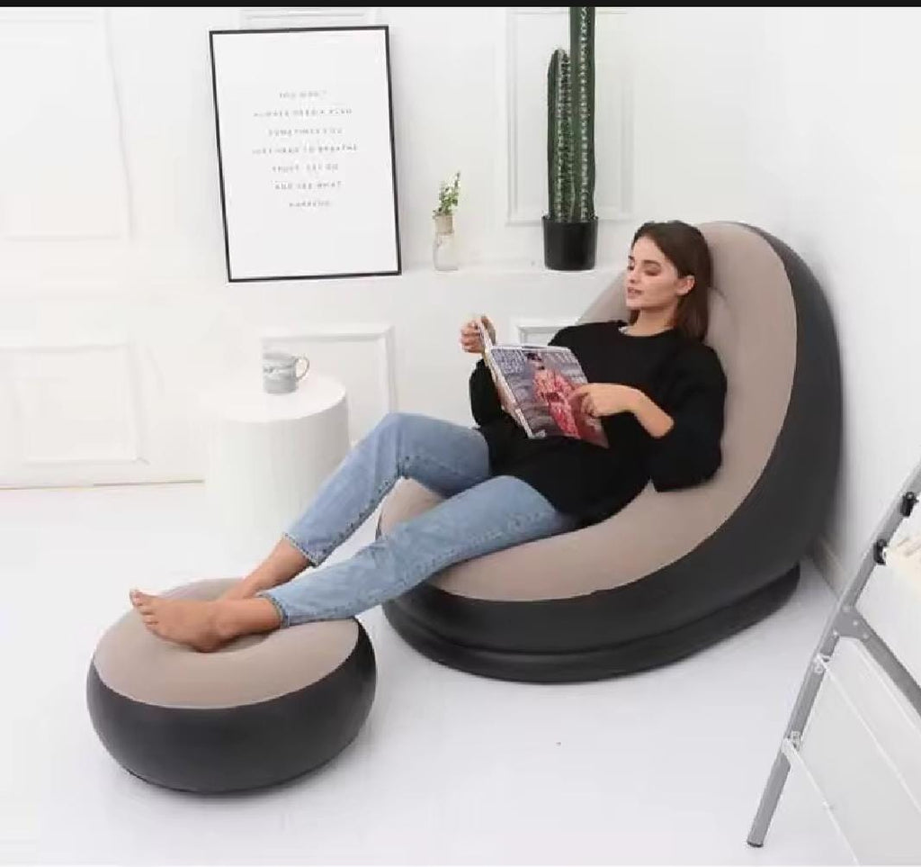 Inflatable Flocked Air Sofa Chair