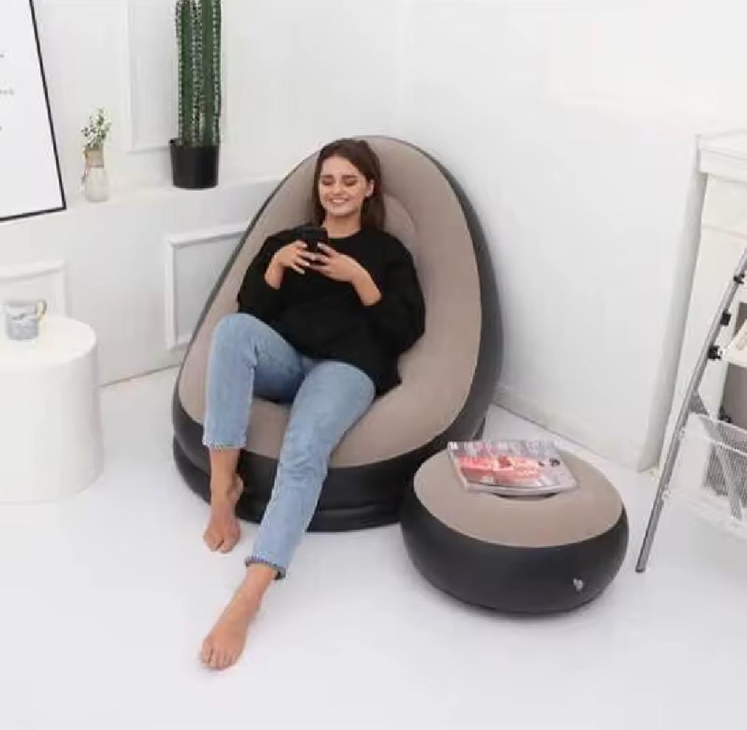 Inflatable Flocked Air Sofa Chair