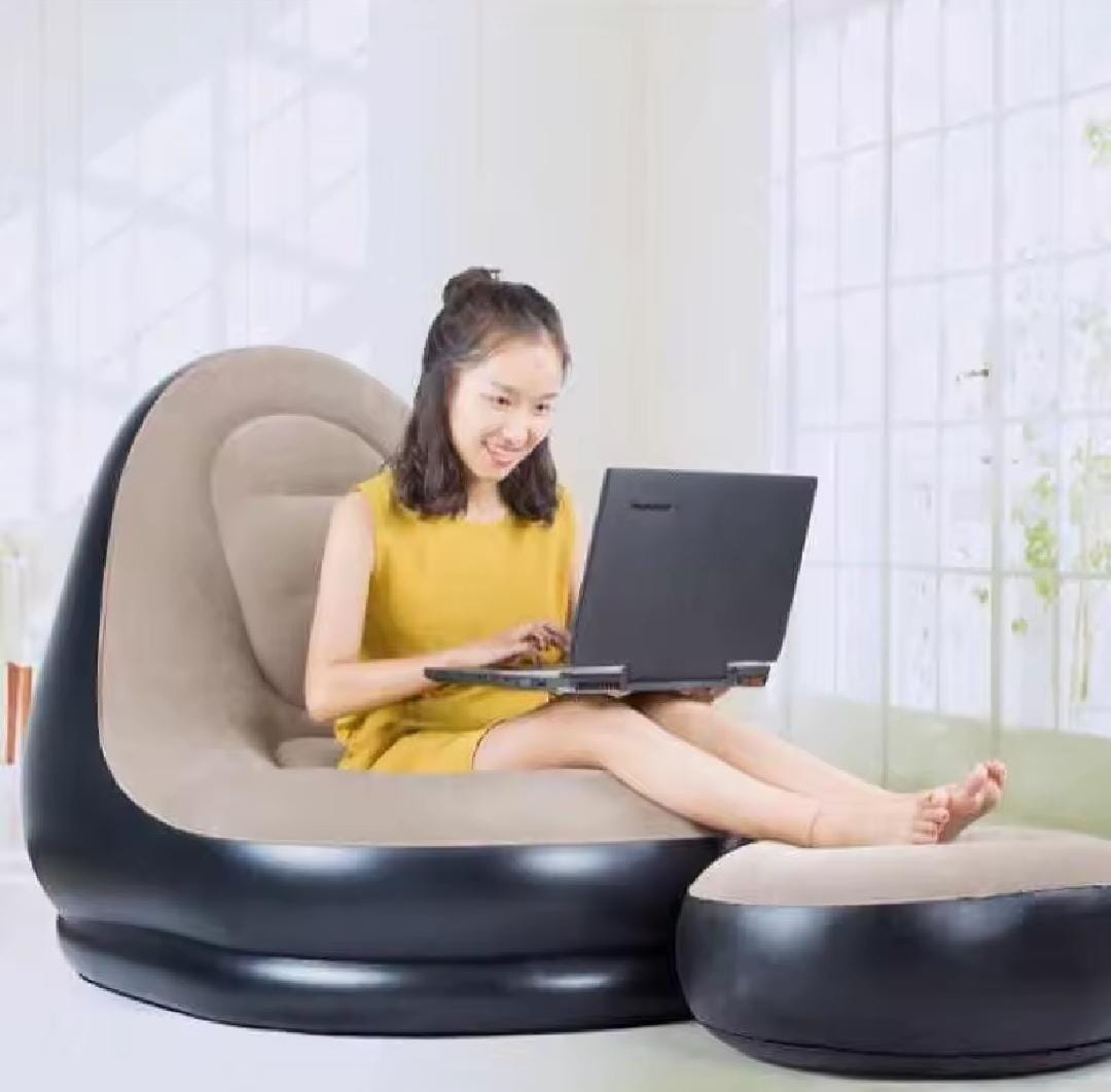 Inflatable Flocked Air Sofa Chair